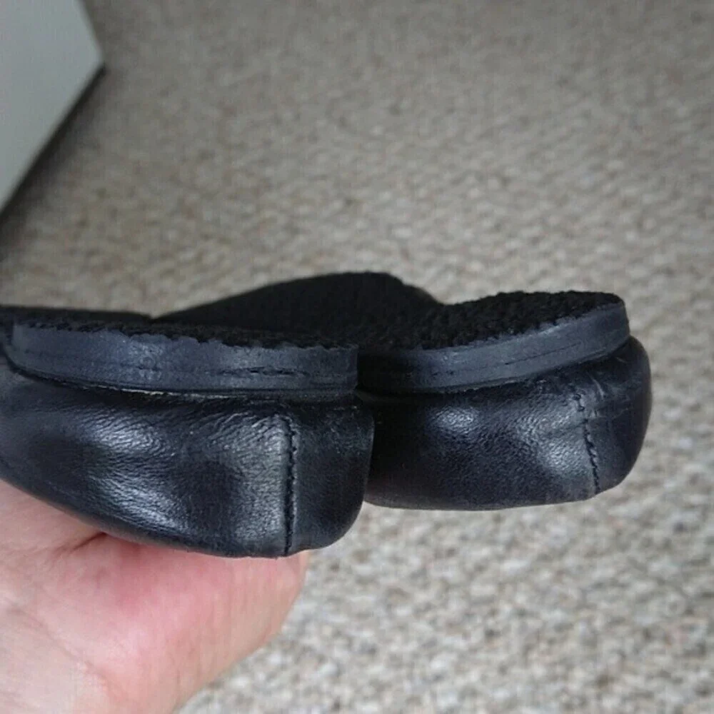 Tory Burch Minnie Travel Leather Ballet Flat size 6 in Black